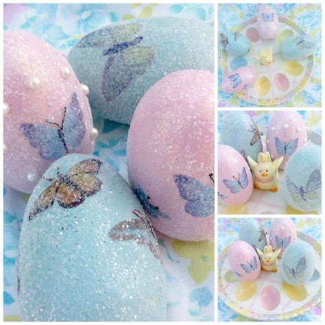 Nifty Thrifty Bits Decoupaged And Glittered Eggs Egg Art And A Diy How