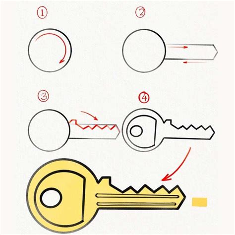 How To Draw Keys The Most Easiest And Step By Step Guideline