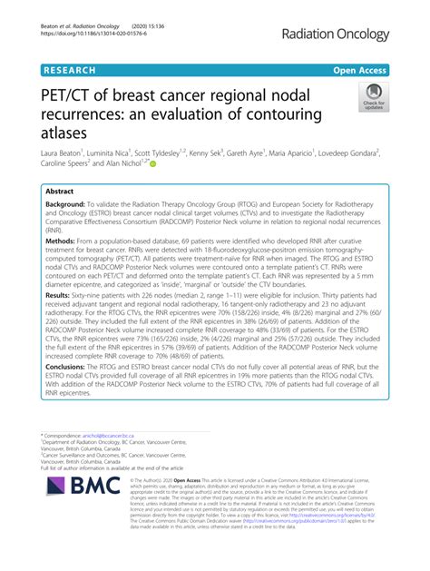 Pdf Petct Of Breast Cancer Regional Nodal Recurrences An Evaluation