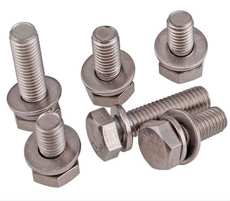 A2 70 Stainless Steel Hex Bolt With Nut And Washer Size M4 M48 Din933