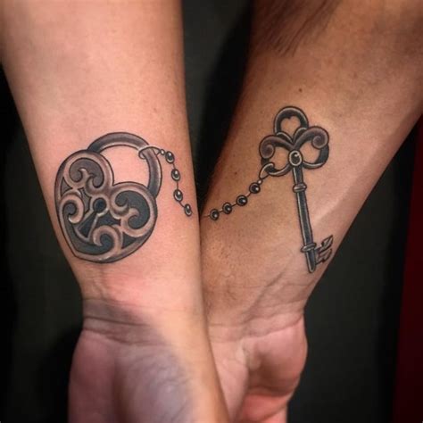 Lock And Key Tattoo For Couples