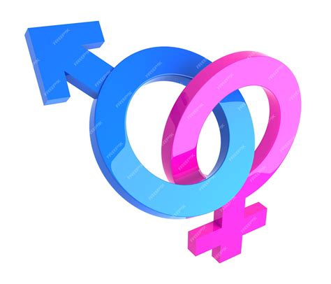 premium photo male and female 3d gender symbols interlocked isolated on white