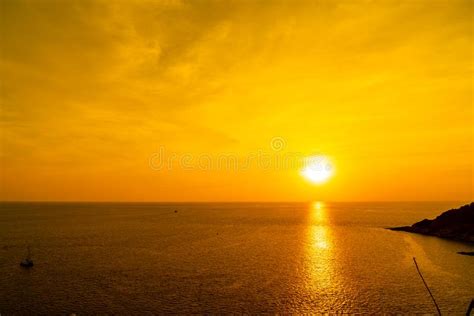 Beautiful Twilight Sunset Sky With Sea And Ocean Stock Photo Image Of