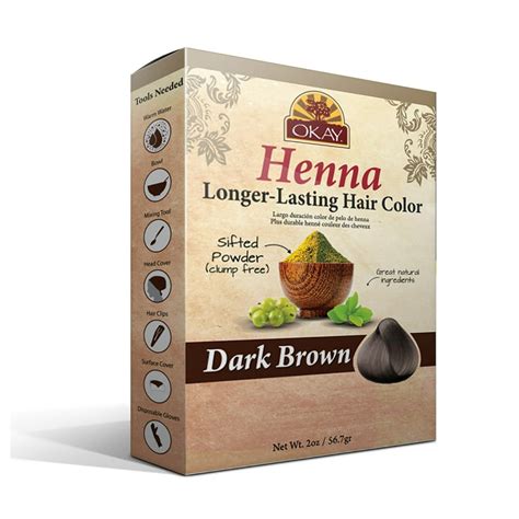 Okay Longer Lasting Henna Color Dark Brown 17 Oz