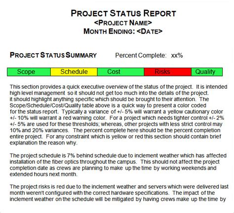 Project Status Report Template Example Amp Steps Projectcubicle