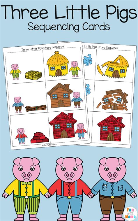 Three Little Pigs Sequencing Cards Fun With Mama