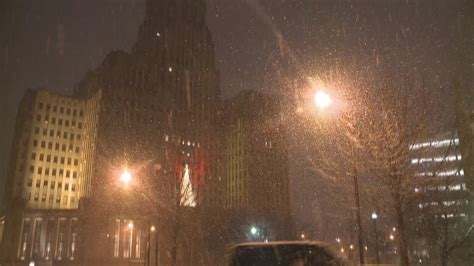 Snow Falls Across Buffalo Western New York On Christmas Eve