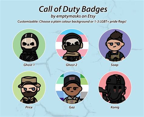 Call Of Duty Chibi Badges Simon Ghost Riley Johnny Soap Etsyde