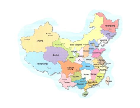 Mapa Político De China Tamaño Completo