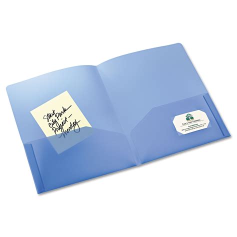 Avery Plastic Two Pocket Folder 20 Sheet Capacity Translucent Blue