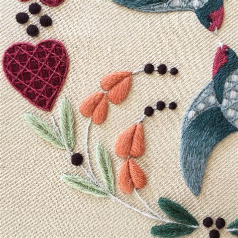 Crewel Work Embroidery Kit Swallows Flight Etsy