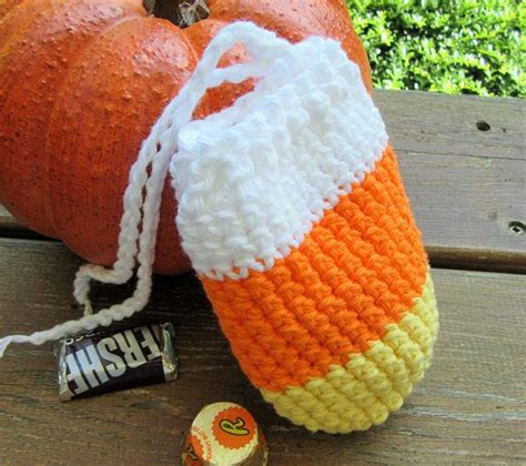 Halloween Bag Candy Corn Pouch Crochet Candy Bag Candy Etsy