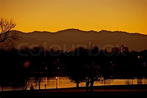 Colorado Silhouette Rocky Mountains Stock Image Colourbox