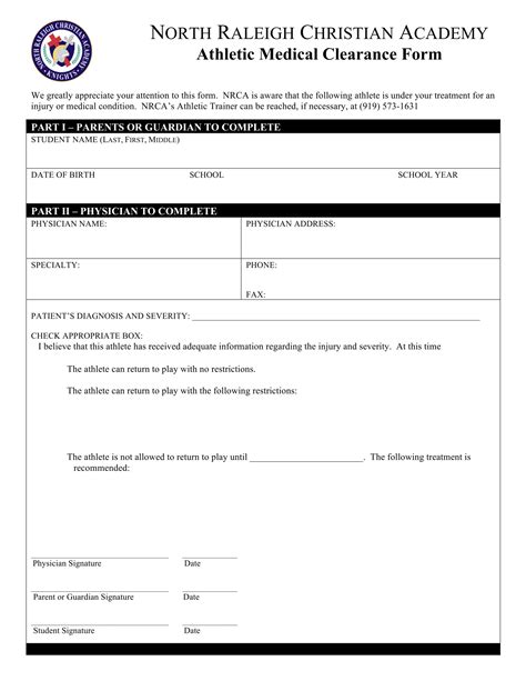 Free 30 Medical Clearance Form Samples In Pdf Ms Word