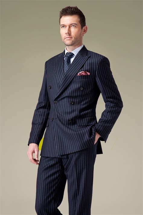 Mens Navy Pinstripe Double Breasted Suit390 Double Breasted Suit