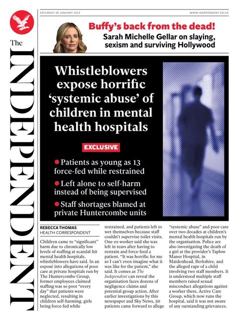 Independent Front Page 28th Of January 2023 Tomorrow S Papers Today