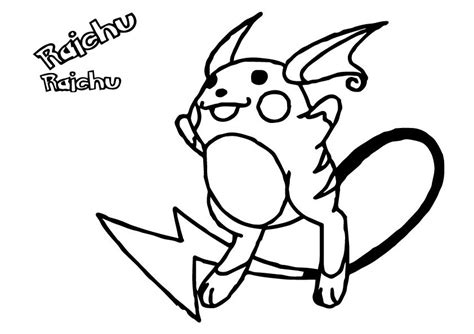 Raichu From Pokemon Coloring Page Free Printable Coloring Pages For Kids
