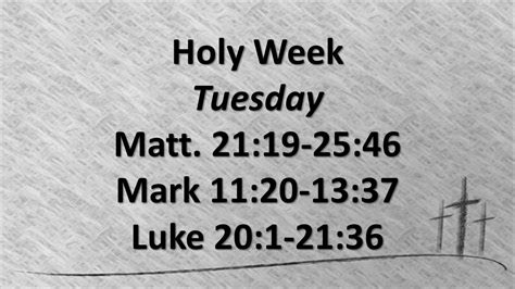 Holy Week Tuesday Devotion Youtube