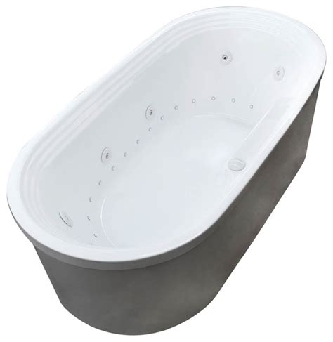 Lucien 34 X 67 Oval Freestanding Bathtub W Whirlpool Jetted And Air