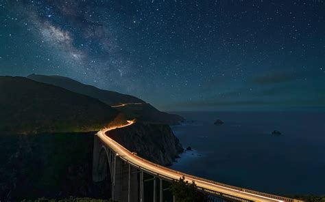 Coastal Road At Night