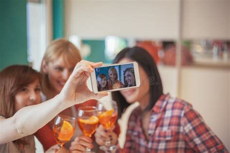 Female Friends Taking Selfie Stock Image Image Of Kitchen Friends 72992047