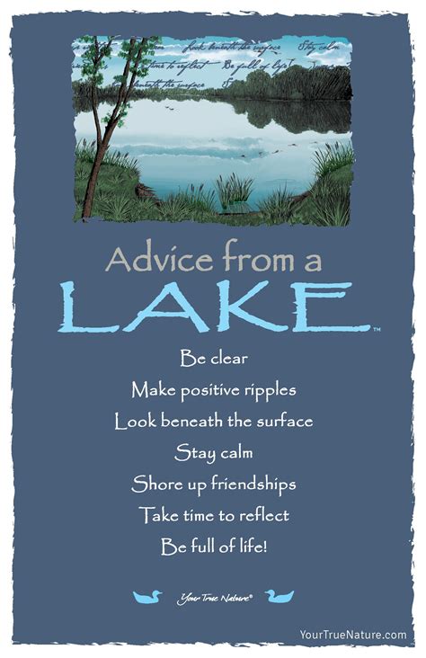 Advice From A Lake Postcard Your True Nature Lake Quotes Nature