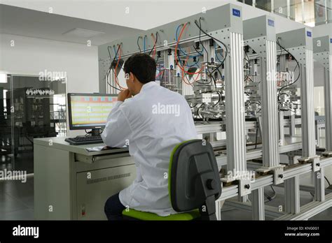 An electronic engineer works on cutting-edge research in a laboratory