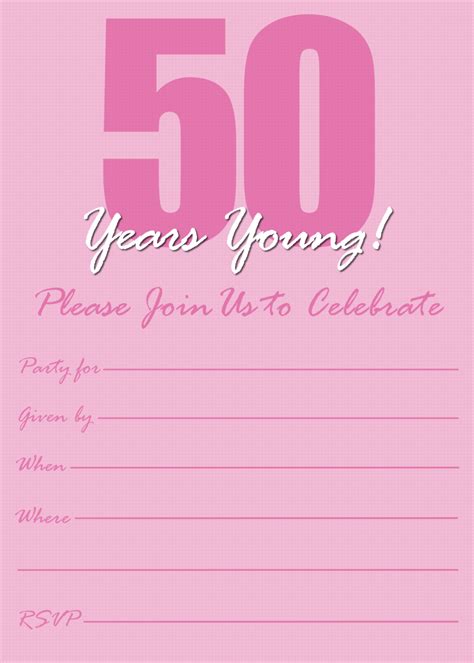 Free Printable 50th Birthday Party Invitation Templates Hubpages