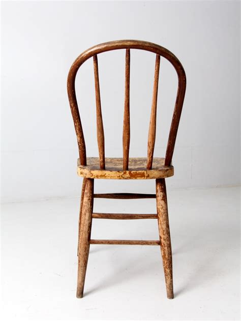 Antique Spindle Back Chair Farmhouse Bow Back Windsor Chair Etsy