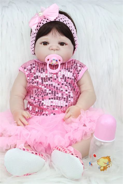 55cm Full Body Silicone Reborn Baby Doll Toy Like Real 22inch Newborn