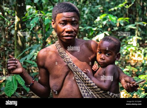 Pygmy Tribe In The Dzanga Sanha Forest Reserve Central African