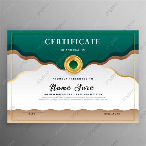 Elegant Green Gold Certificate Template Template Download On Pngtree