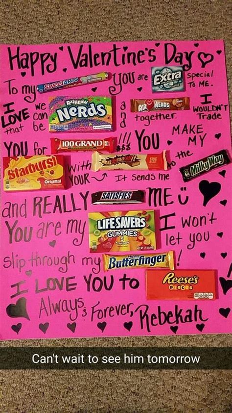 Made This For G Boyfriend Valentines Day Card Candy Poster Diy