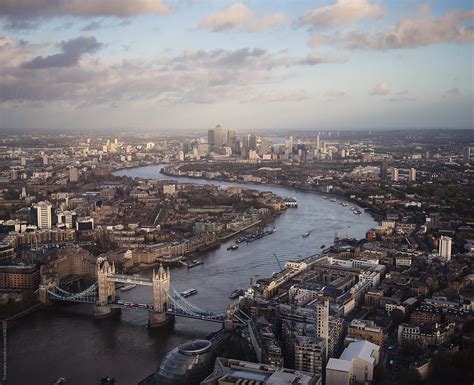 Aerial View Of London And The River Thames England By Stocksy