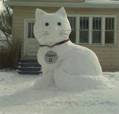 Snowcat Snow Sculptures Snow Animals Crazy Cats