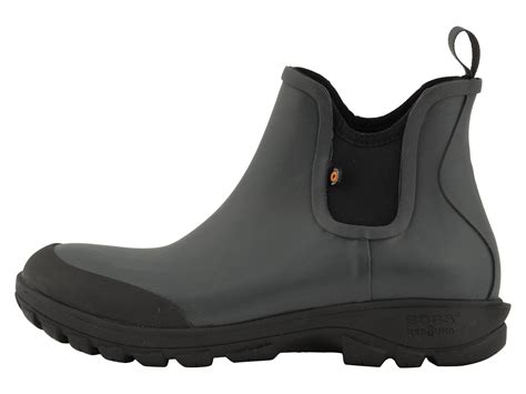 Bogs Sauvie Slip On Boot Black Mens Rain Boots In Gray For Men Lyst