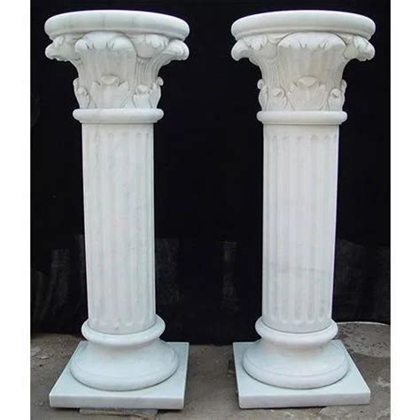 White Marble Pillar At Rs 450square Feet Marble Pillars In Makrana