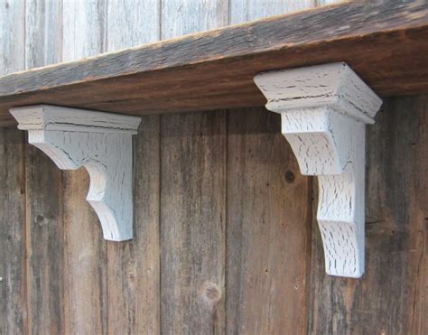 Wood Corbel Pair Shelf Bracket Architectural Reclaimed