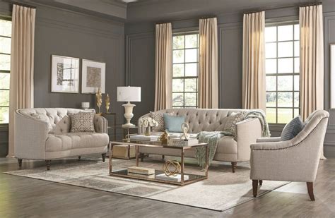 Modern Traditional Living Room 3 Piece Sofa Loveseat Couch Set Gray