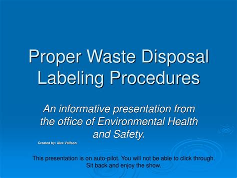 PPT Proper Waste Disposal Labeling Procedures PowerPoint Presentation