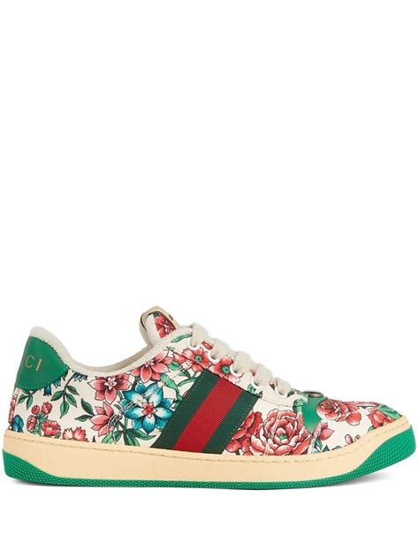 Gucci Screener Floral Print Sneakers Farfetch