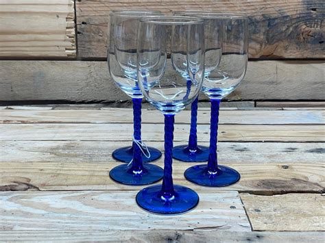 Lot Set Of 5 Colored Wine Glasses