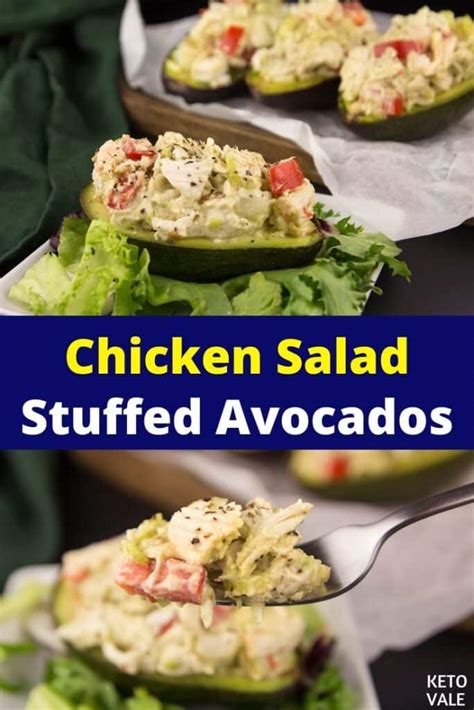 Keto Chicken Salad Stuffed Avocados Low Carb Recipe Ketovale
