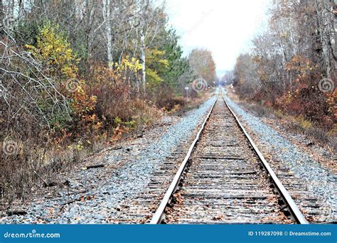 Autumn Rail Way Stock Photo Image Of Movie Country 119287098