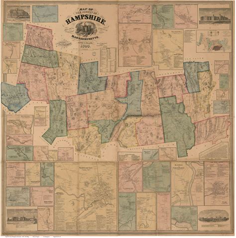Map Of Hampshire County Ma 1860 Wall Map