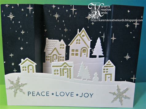 Karens Kreative Kards Peace Love And Joy Cased Bridge Card From My