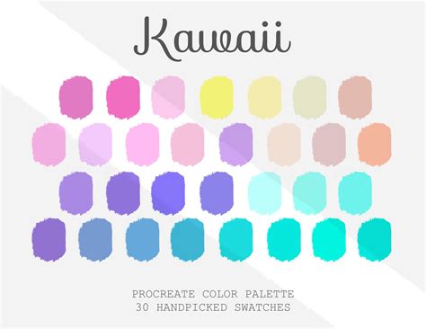 The Swatches For Kawaiis Color Palettes Are All Different Colors