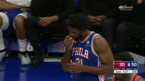 Embiid Eats A Jolly Rancher As He Checks Into The Game Stream The Video Watch Espn