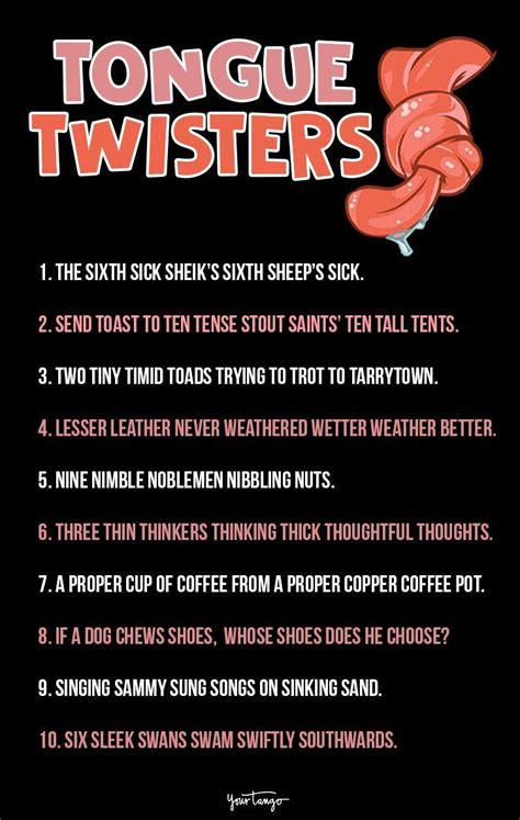 Did You Know Tongue Twisters Can Be Used To Help With Pronunciation Try To Master Some Of These