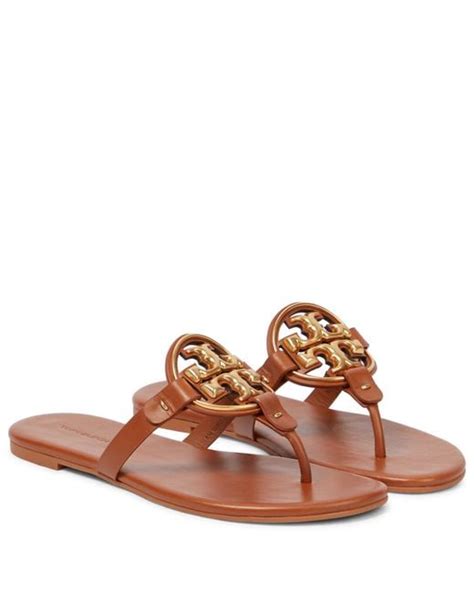 Tory Burch Metal Miller Soft Leather Sandals In Brown Lyst